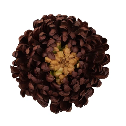 Sztuczna duża chryzantema w kolorze kawy 16 cm