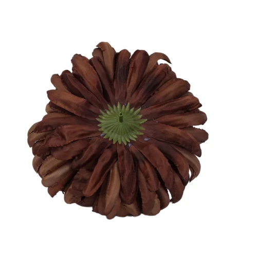 Sztuczna duża chryzantema w kolorze kawy 16 cm