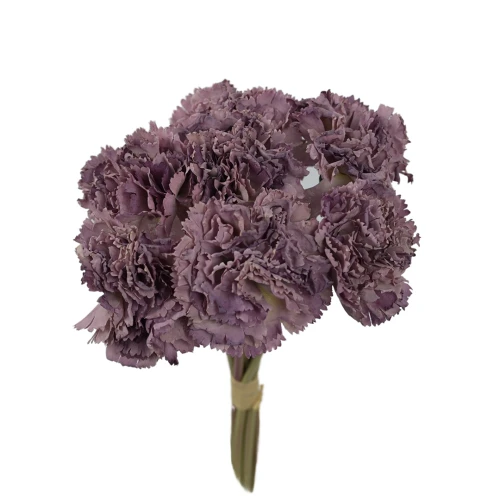Sztuczna wiązka goździka x7 w kolorze fioletowym 30 cm