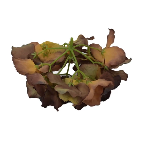 Sztuczna hortensja w kolorze brązowym 19 cm