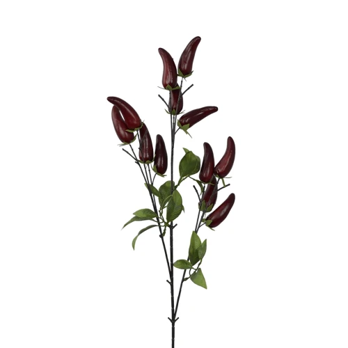 Sztuczna gałązka z papryczkami w kolorze czerwonym 84 cm