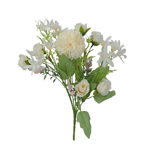 Sztuczny bukiecik mix z goździkiem w kolorze brzoskwiniowym 32 cm