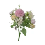 Sztuczny bukiecik mix z goździkiem w kolorze różowo/fioletowym 32 cm
