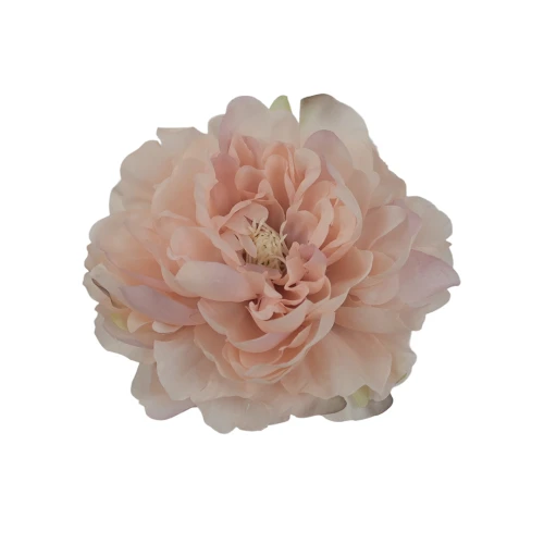 Sztuczna piwonia rozwinięta w kolorze orzecha laskowego 15 cm