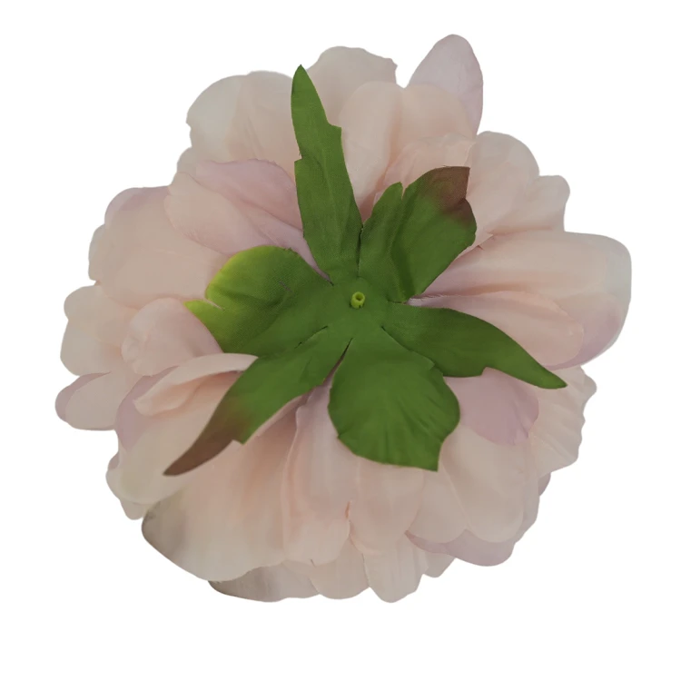 Sztuczna piwonia rozwinięta w kolorze orzecha laskowego 15 cm