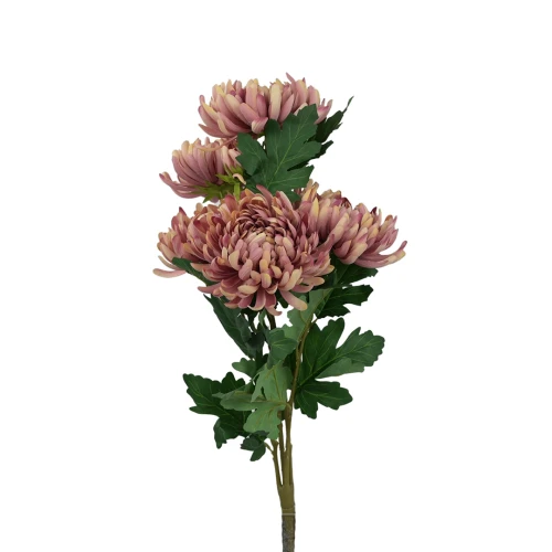 Sztuczny bukiet chryzantemy x5 w kolorze fiołkowo/różowym 63 cm