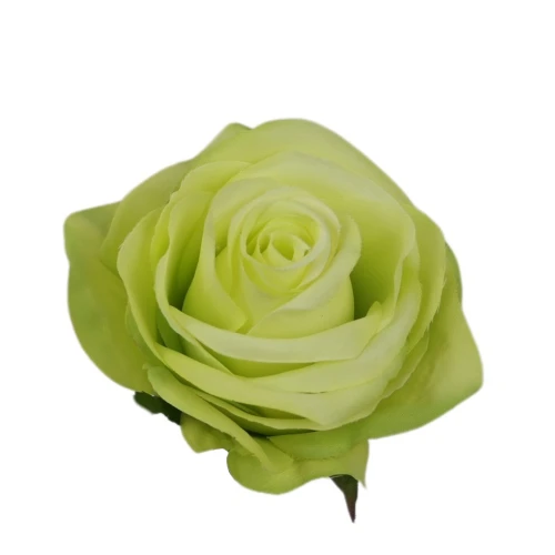 Sztuczna róża z listkiem w kolorze zielonym 10 cm