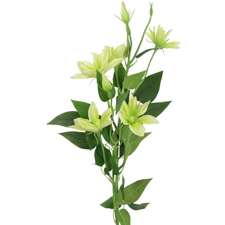 Sztuczny klematis w kolorze zielonym 86 cm
