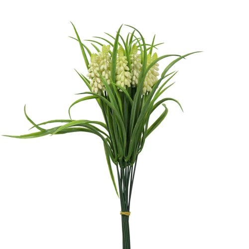 Sztuczny szafirek 12 sztuk w kolorze białym 32 cm