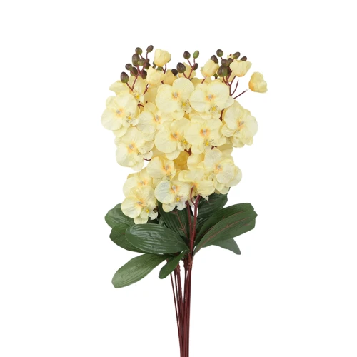 Sztuczny storczyk pojedynczy w kolorze żółtym 77 cm