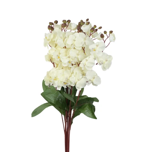 Sztuczny storczyk pojedynczy w kolorze białym 77 cm