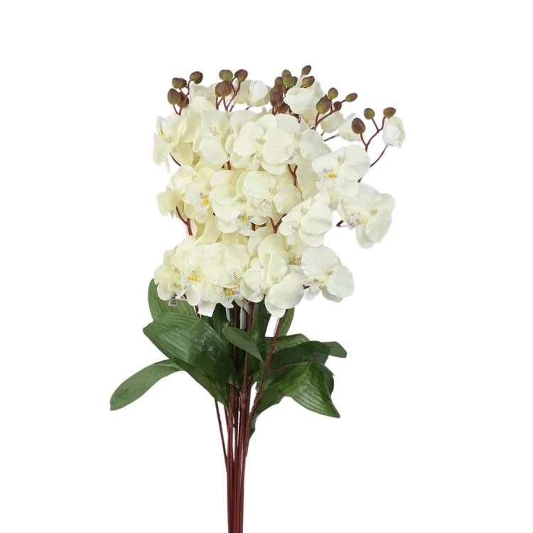 Sztuczny storczyk pojedynczy w kolorze białym 77 cm