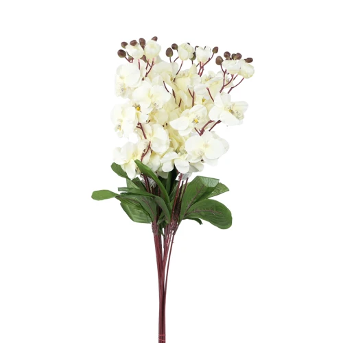 Sztuczny storczyk pojedynczy w kolorze jasno kremowym 77 cm