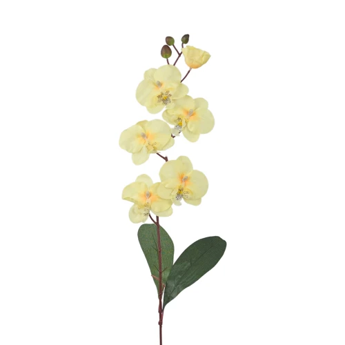 Sztuczny storczyk pojedynczy w kolorze ciemnym żółtym 77 cm