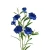 Sztuczny drobny gałązkowy goździk x6 w kolorze niebieskim 72 cm