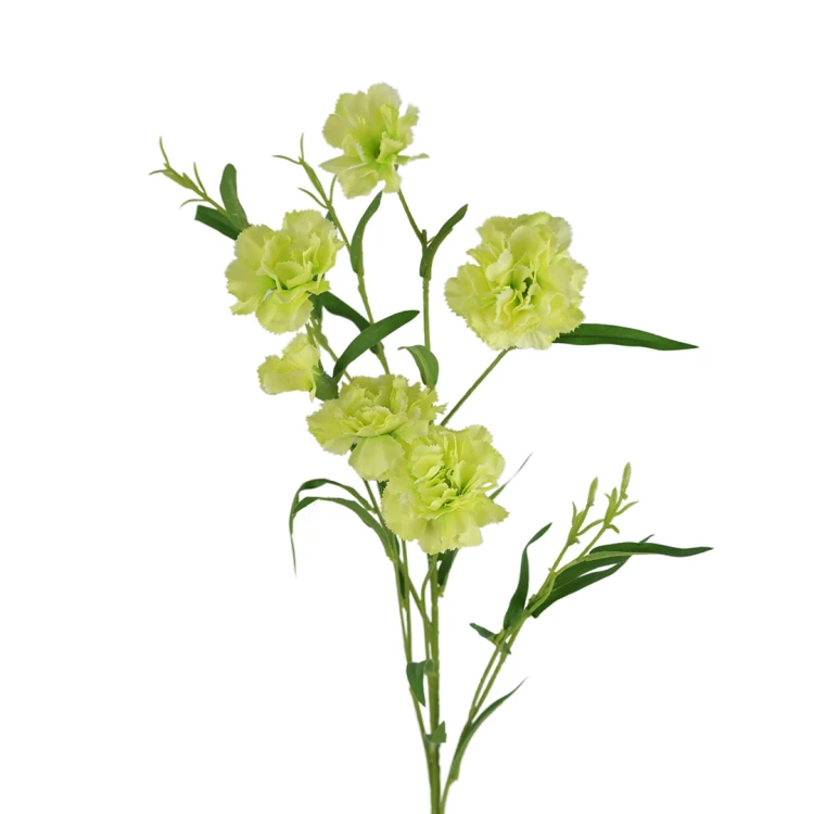 Sztuczny drobny gałązkowy goździk x6 w kolorze zielonym 72 cm