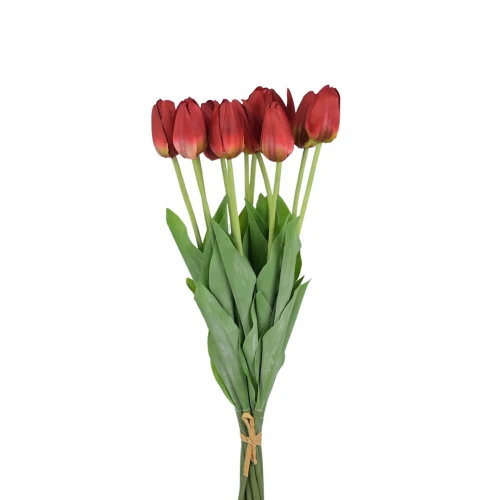 Sztuczny tulipan pojedynczy w kolorze czerwonym 50 cm