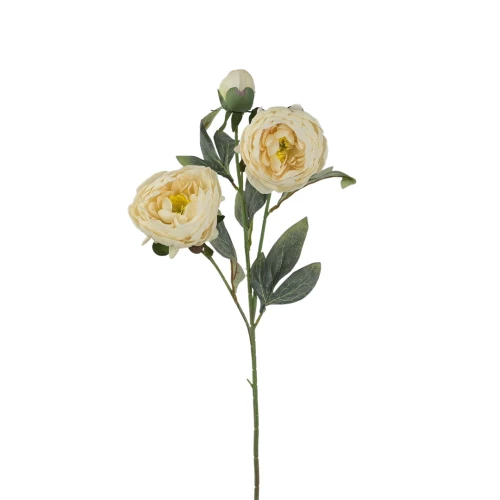Sztuczna piwonia x3 w kolorze kremowym 70 cm