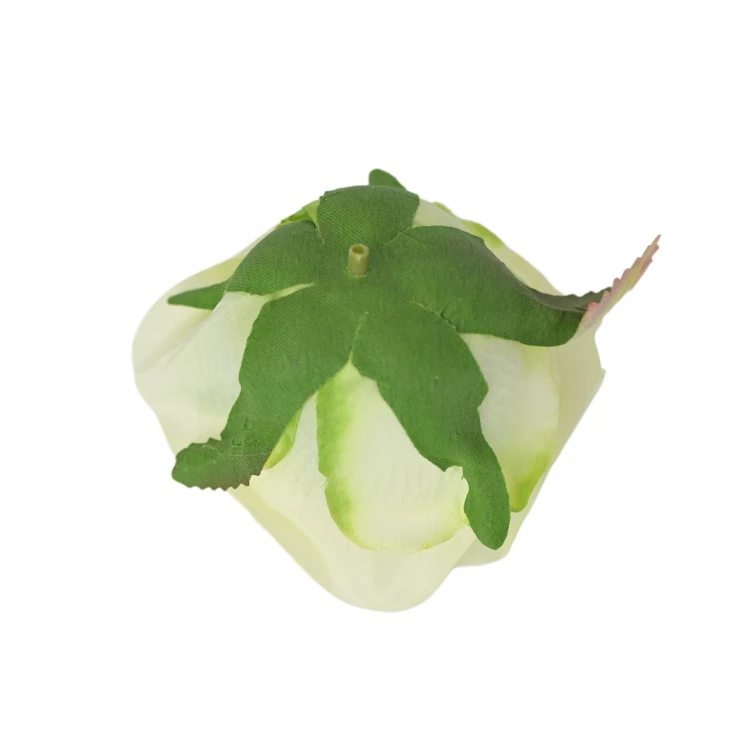 Sztuczna róża w pąku w kolorze jasno zielonym 8 cm