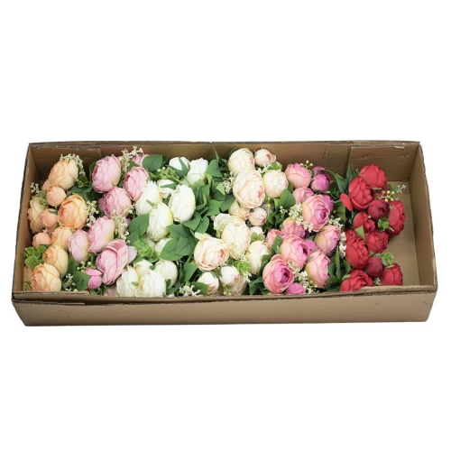 Karton bukietu kamelki x11 mix kolorów 47 cm