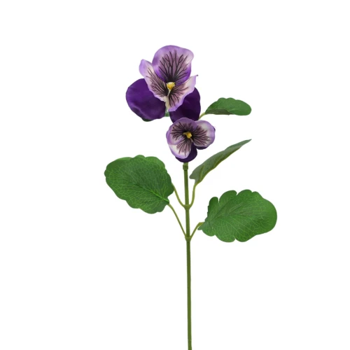 Kwiat sztuczny bratek na piku w kolorze fioletowo/kremowym 34 cm