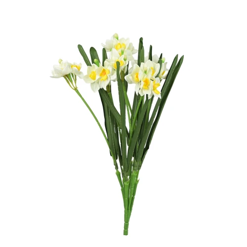 Sztuczny narcyz w bukiecie w kolorze kremowym  x7 gałązek