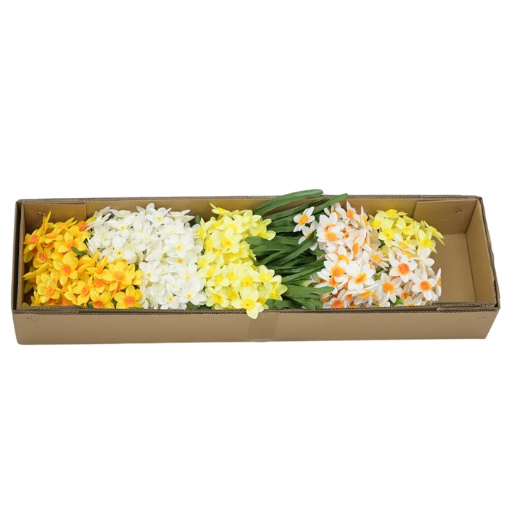 Karton bukietu drobnego narcyza mix kolorów 40 cm