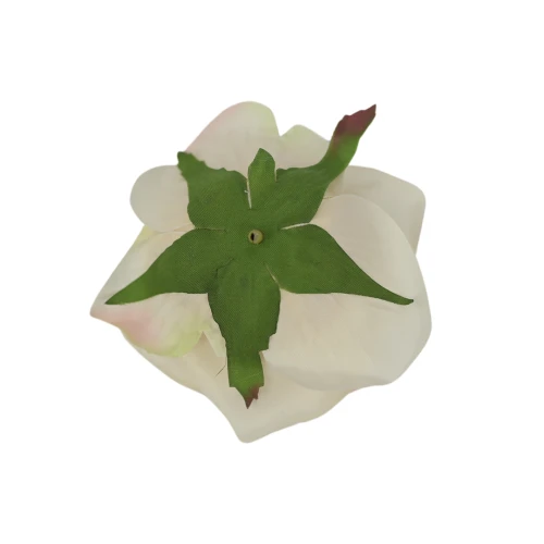 Sztuczna róża z listkiem w kolorze chałwy 10 cm