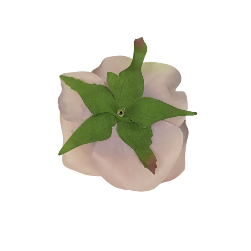 Sztuczna róża z listkiem w kolorze orzecha laskowego 10 cm
