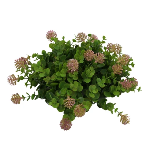 Sztuczny wianek ozdobny w kolorze zielono/różowym 20 cm