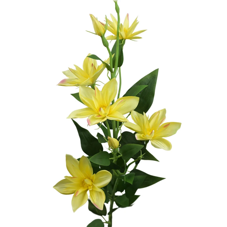 Sztuczny klematis w kolorze żółtym 86 cm