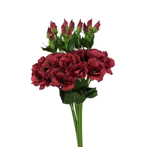 Sztuczna eustoma na piku w kolorze czerwonym 50 cm