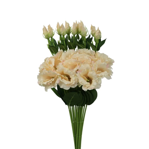 Sztuczna eustoma na piku w kolorze chałwy 50 cm