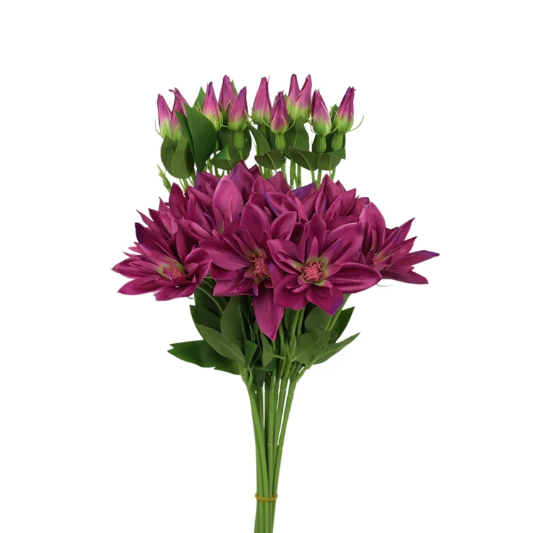 Sztuczny klematis na piku w kolorze fuksji 47 cm