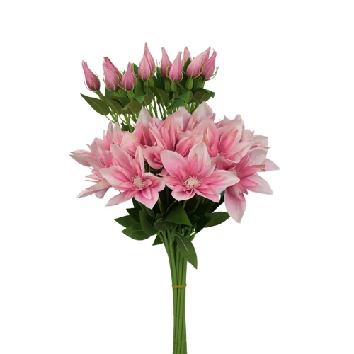 Sztuczny klematis na piku w kolorze ciemno różowym 47 cm