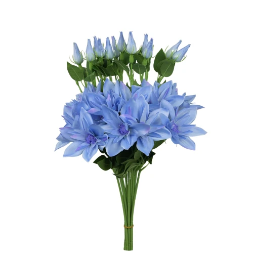 Sztuczny klematis na piku w kolorze jasno niebieskim 47 cm