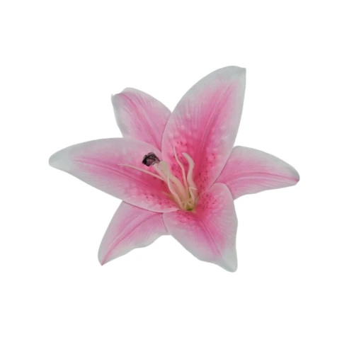 Sztuczna główka lilii w kolorze jasnym różu 17 cm