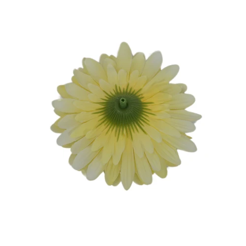 Sztuczna główka gerbery w kolorze jasno żółtym 9 cm