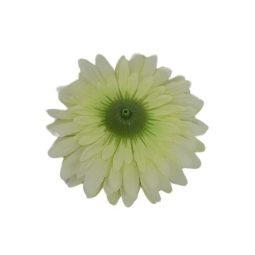 Sztuczna główka gerbery w kolorze jasno zielonym 9 cm