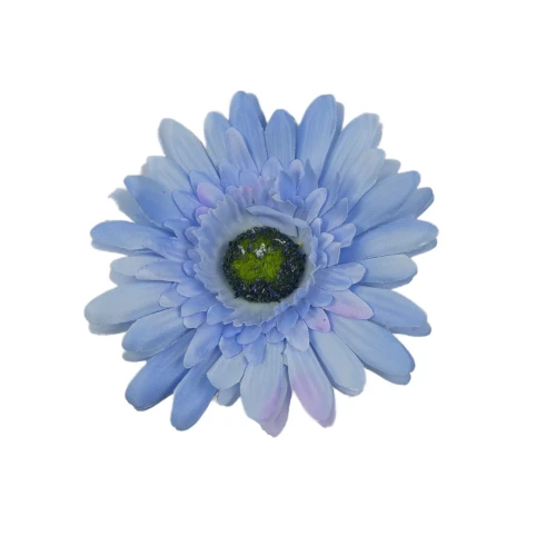 Sztuczna główka gerbery w kolorze jasno niebieskim 9 cm