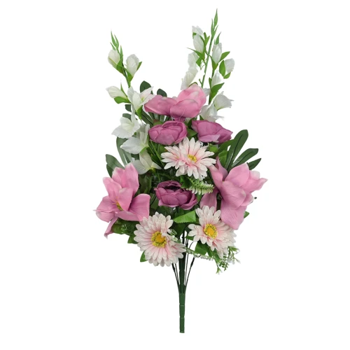 Sztuczny bukiet mieszany z magnolią w kolorze różowym 70 cm