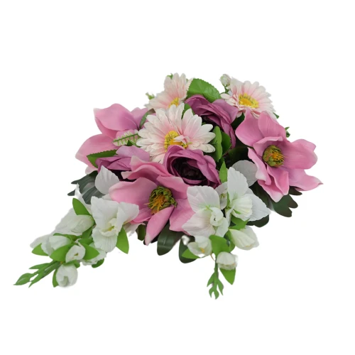 Sztuczny bukiet mieszany z magnolią w kolorze różowym 70 cm