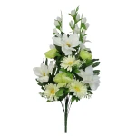 Sztuczny bukiet mieszany z magnolią w kolorze zielonym 70 cm