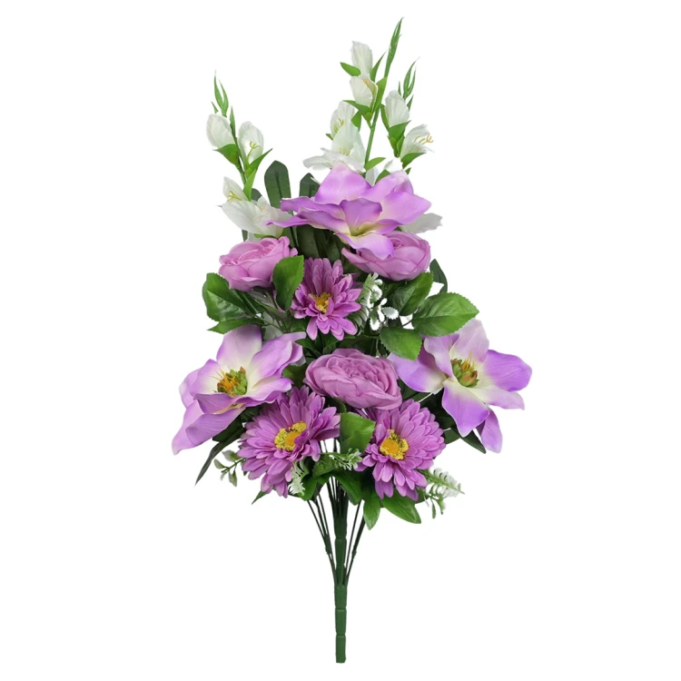 Sztuczny bukiet mieszany z magnolią w kolorze fioletowym 70 cm