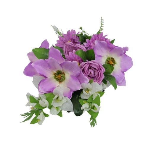 Sztuczny bukiet mieszany z magnolią w kolorze fioletowym 70 cm