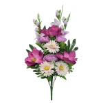 Sztuczny bukiet mieszany z magnolią w kolorze fuksji 70 cm