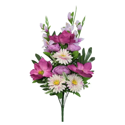 Sztuczny bukiet mieszany z magnolią w kolorze fuksji 70 cm