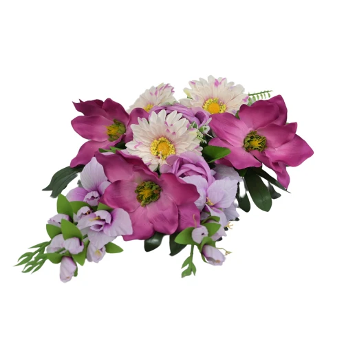 Sztuczny bukiet mieszany z magnolią w kolorze fuksji 70 cm