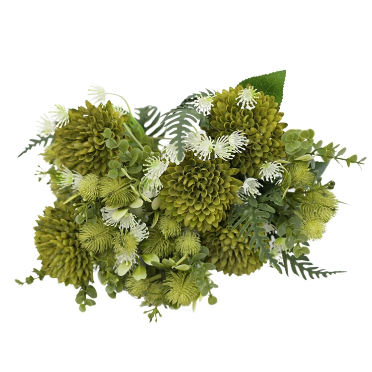Sztuczny bukiet czosnku z dodatkami w kolorze zielonym 44 cm