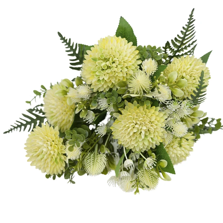Sztuczny bukiet czosnku z dodatkami w kolorze jasno zielonym 44 cm